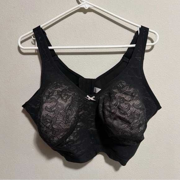 Cacique Other - Women’s Cacique plus sized floral black bra and pantie set